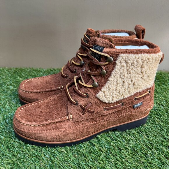 Polo Ralph Lauren Polo Country Ranger Boots Suede Faux Shearling Mens NEW main image 15